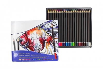 24PCS Watercolour Pencils Metal Box Set