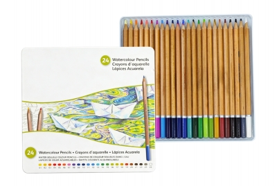 24PCS Watercolour Pencils Metal Box Set