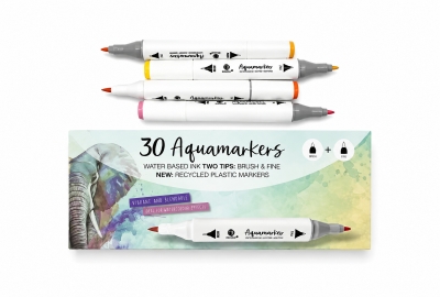 30-Color Brush Marker Set