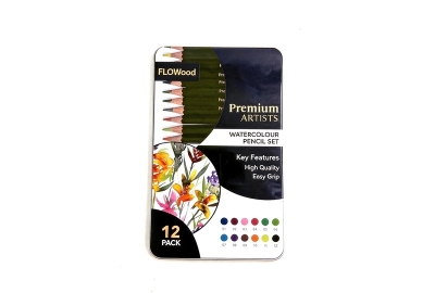12-Color Tin Box Premium Art Colored Pencils