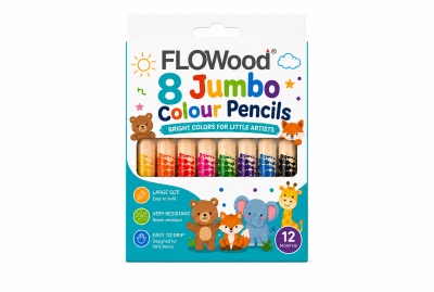 FLOWood 8 Jumbo Colour Pencils Set